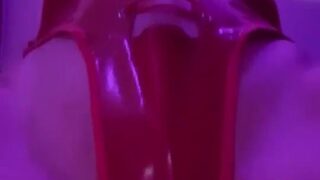 Takaidesu Leaked Red Latex Lingerie Nude Video